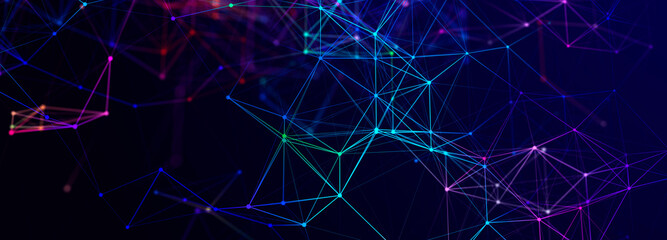 Beautiful illustration with connected dots and lines. Digital network background. Background for presentations. 3D