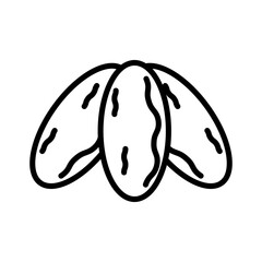 Arab date fruit icon linear logo mark in black and white
