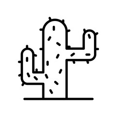 Cactus icon linear logo mark in black and white