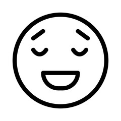 Calm Emoji icon linear logo mark in black and white
