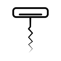 corkscrew icon linear logo mark in black and white