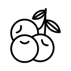 Cranberry icon linear logo mark in black and white
