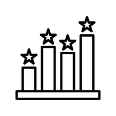 customer product rating icon linear logo mark in black and white