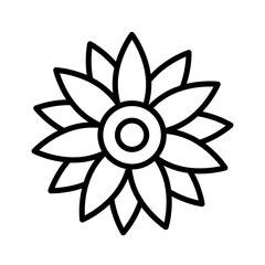 dianthus icon linear logo mark in black and white