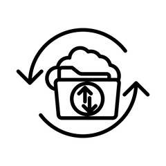 Data Recovery icon linear logo mark in black and white