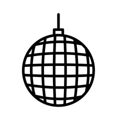 disco ball icon linear logo mark in black and white