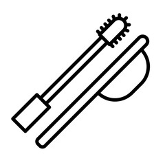 Eyebrow brush icon linear logo mark in black and white