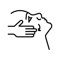 face massage icon linear logo mark in black and white