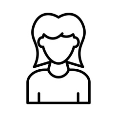 Female Avatar icon linear logo mark in black and white