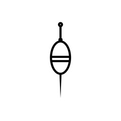 Fishing float icon linear logo mark in black and white