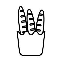 French bread icon linear logo mark in black and white