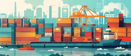 Create stunning images showcasing a diverse range of exported goods from various industries