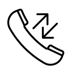 incoming outgoing calls icon linear logo mark in black and white