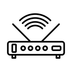 internet router icon linear logo mark in black and white