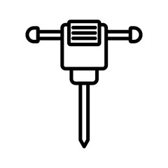 jack hammer icon linear logo mark in black and white