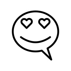 Lady Love Smiley Message icon linear logo mark in black and white