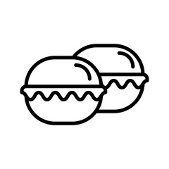 macarons icon linear logo mark in black and white