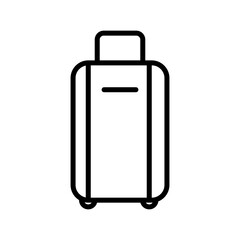 Luggage icon linear logo mark in black and white