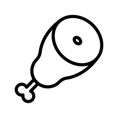 meat icon linear logo mark in black and white