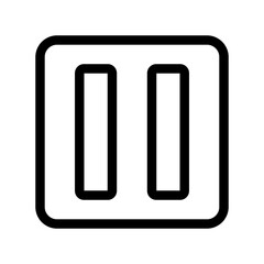 pause icon linear logo mark in black and white