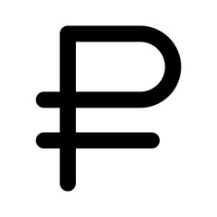 Obraz premium Ruble icon linear logo mark in black and white