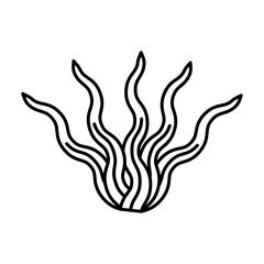 Seaweed icon linear logo mark in black and white