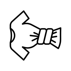 squeeze wet laundry icon linear logo mark in black and white