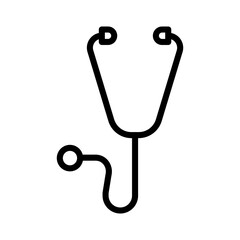 stethoscope icon linear logo mark in black and white