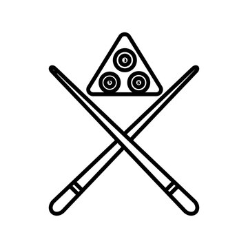recommend clip art: Snooker icon linear logo mark in black and white