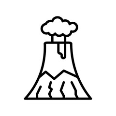Volcano icon linear logo mark in black and white