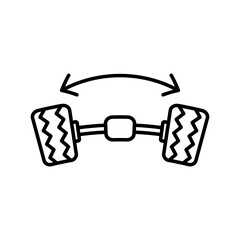 wheel alignment icon linear logo mark in black and white