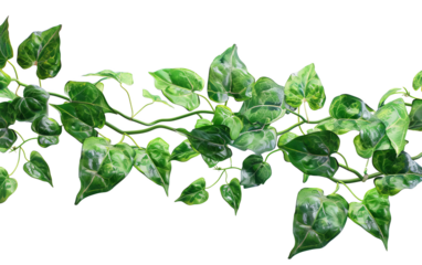 Green ivy vine isolated on a white background, perfect for nature and garden-related projects or designs.
