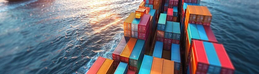 Fototapeta premium Highlight the environmental sustainability practices associated with exporting goods