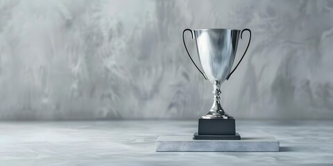 Elegant Silver Award Backdrop with Minimalist Design for Engraving. Concept Elegant Design, Silver Award, Minimalist Style, Engraving, Backdrop