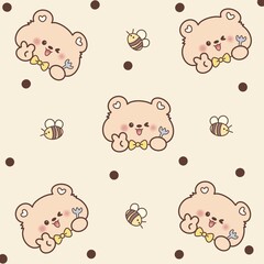 seamless pattern with bear 