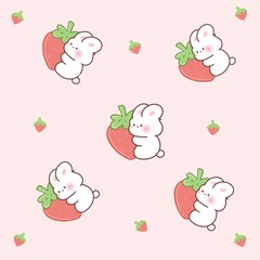 Bunny with strawberry 