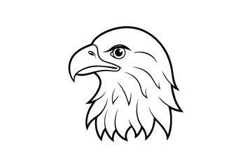 Eagle head line art vector with white background