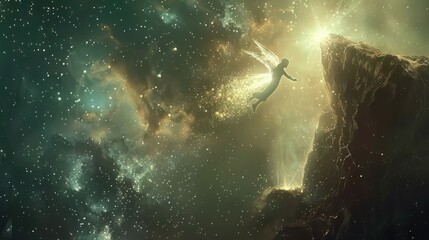 Obraz premium A man is standing in front of a large golden circle