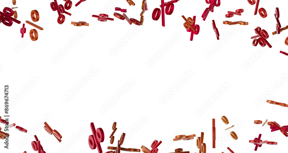 Poster 3d Sales icons floating in the air 3D rendering