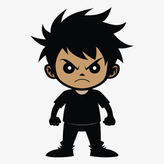 A Boy Happy Mode Emoji Style. Sad kids avatars. Cute children smiling, boy girl in rounds vector set. Illustration girl and boy avatar, happy kids, child happiness. Boy Face Vector illustration.