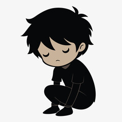 A Boy Happy Mode Emoji Style. Sad kids avatars. Cute children smiling, boy girl in rounds vector set. Illustration girl and boy avatar, happy kids, child happiness. Boy Face Vector illustration.