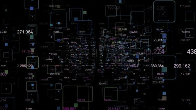 Looped Dark Background with Number Stream