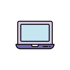 Laptop icon design with white background stock illustration