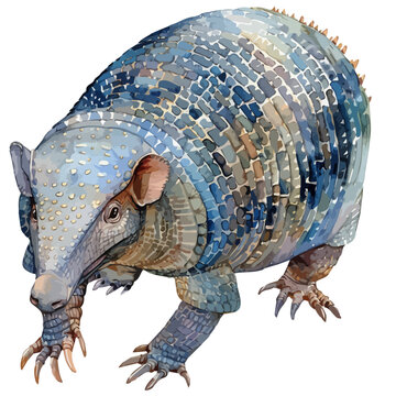 recommend clip art: Watercolor clipart of a Armadillo, isolated on a white background, Illustration painting, Armadillo vector, drawing, design art, clipart image, Graphic logo