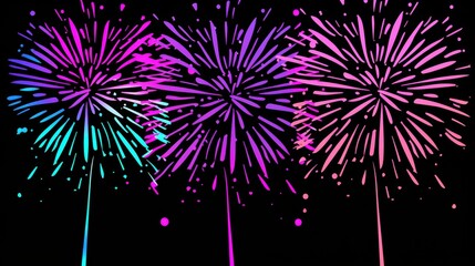 colourful fireworks at night, celebrating the New Year, Bonfire night November 5th,  independence day 4th July, 