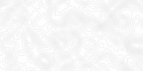 Vector white wave line geography landscape Topo contour map on white background. Geographic mountain relief diagram line wave carve pattern. Topographic world map contour lines map.