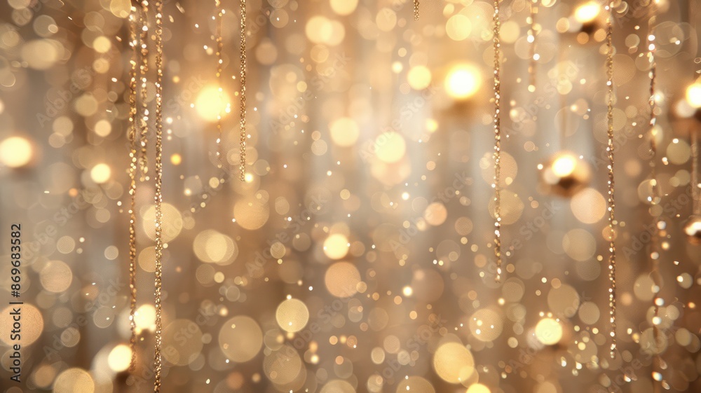 Aufkleber a gold and silver background with a lot of sparkles and a few gold balls. the background is very shi