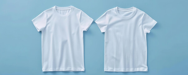 Empty Back and front white blank t-shirt background mockup.