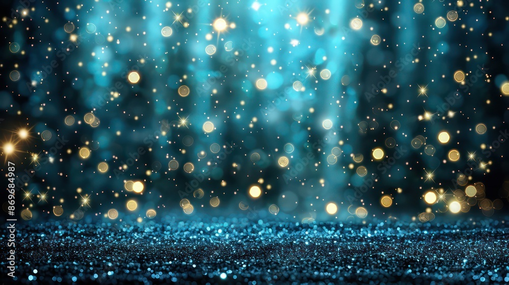 Aufkleber a blue background with a lot of sparkles. the sparkles are scattered all over the background, creati