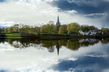Naklejka premium River Nidelva in Trondheim, Norway
